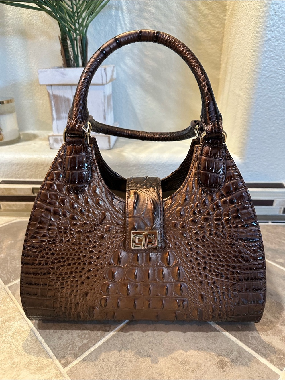 Brahmin Small Adrian Ganache Melbourne Satchel - Picture 2 of 6